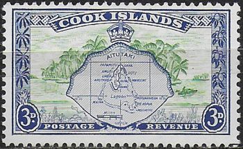 1961 Cook Islands 3d. Aitutaki wmk sideways MNH SG n. 153b