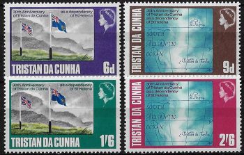 1968 Tristan da Cunha 30th Dependency of St Helena 4v. MNH SG n. 117/20