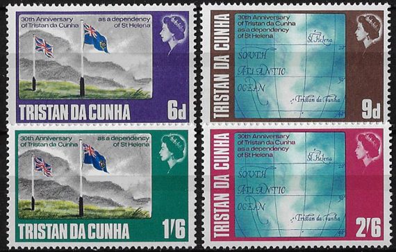 1968 Tristan da Cunha 30th Dependency of St Helena 4v. MNH SG n. 117/20