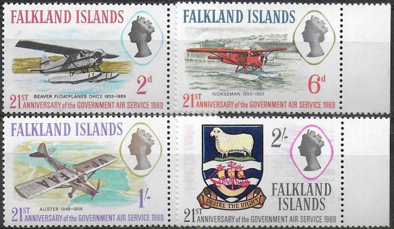 1969 Falkland Islands Government air service 4v. MNH Michel n. 175/78