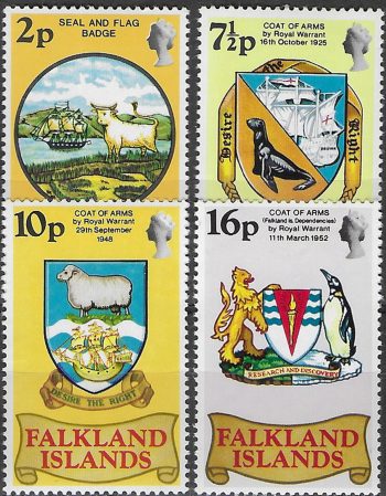 1975 Falkland Islands coat of arms 4v. MNH Michel n. 236/39