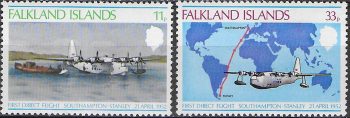 1978 Falkland Islands first direct flight 2v. MNH Michel n. 270/71