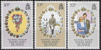 1981 Falkland Islands Royal wedding 3v. MNH Michel n. 326/28