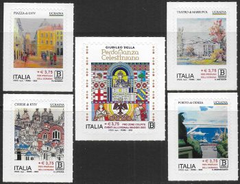 2023 Italy in favor of Ukraine and italian flood victims 5v. MNH