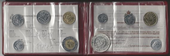 1992 San Marino Mint divisional set 10 monete FDC-BU