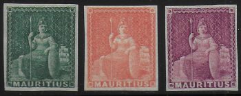 1859 Mauritius Queen Victoria 3v. MH SG n. 27/29