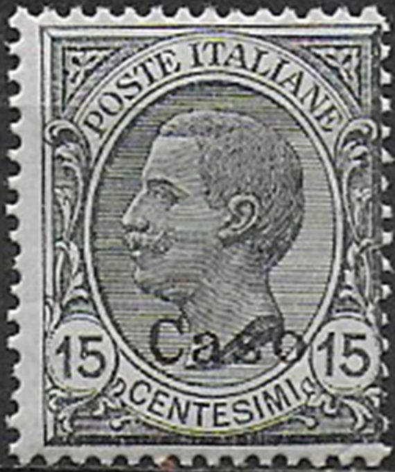 1921-22 Egeo Caso 15c. grey mc MNH Sassone n. 10