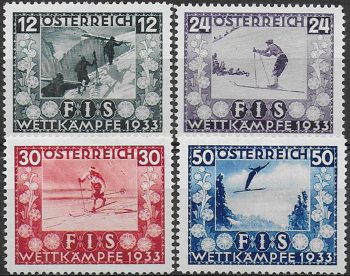 1933 Austria World Ski Championships 4v. MH Unificato n. 426/29