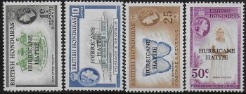 1962 British Honduras Hurricane Hattie 4v. MNH SG n. 198/201