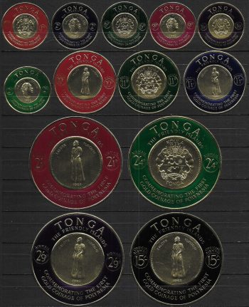 1963 Tonga Polynesian Gold coins 13v. MNH SG n. 129/40+O17