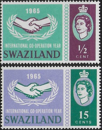1965 Swaziland Co-operation Year 2v. MNH SG n. 113/14