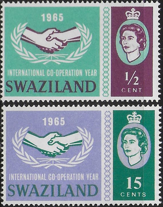 1965 Swaziland Co-operation Year 2v. MNH SG n. 113/14