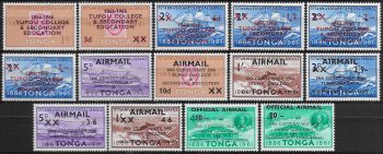 1966 Tonga Tupou College 14v. MNH SG n. 162/73+O19/O20