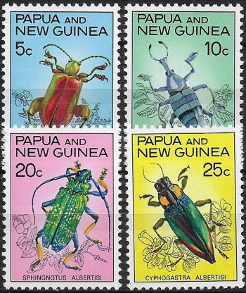 1967 Papua Insects 4v. MNH Y&T n. 110/13