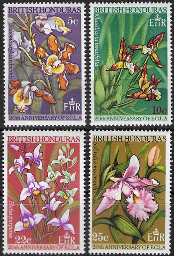 1968 British Honduras 20th Anniversary of ECLA 4v. MNH SG n. 250/53